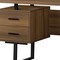 Homeroots 60" Brown and Black Wood and Metal Sled Computer Desk With Three Drawers 489918 - alternate 2