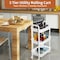 Simple Deluxe Rolling Storage Cart, 3 Tier Slim Mobile Shelving Unit 360 Deg Rotating Wheel Lockable Utility Cart 3A10HICART16113003W - alternate 5