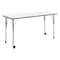 Flash Furniture Commercial Adjustable Height Rectangular Activity Table - Locking Casters-White XU-A2460-REC-WHT-T-A-CAS-GG - alternate 1