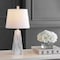 Jonathan Y Owen 20.5" Contemporary Resin LED Table Lamp, White Marble Finish JYL1037A - alternate 5