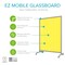 Ghent EZ Mobile Glassboard, Aluminum Frame, Non-Magnetic, 75"H x 50"W, Yellow EZ1NA7550YW - alternate 2