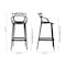 Homeroots 31" Black Heavy Duty Plastic Bar Height Bar Chair 520285 - alternate 2