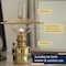 Kings County Tools Oil Lamp 14.5 in Tall Nautical Lamp with Captain’s Shade, Brass Body & Glass Bulb Decorative Lantern GW78A05-25 - alternate 4