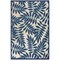 Homeroots 7' X 10' Navy Blue And Beige Botanical Leaves Indoor Outdoor Area Rug 546687 - alternate 1