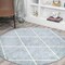Jonathan Y Cole Minimalist Diamond Trellis Light Blue/White 5 ft Round Area Rug SEU102C-5R - alternate 1