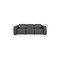 Homeroots 104" Dark Gray Top Grain Leather Reclining Metal USB Sofa 720388 - alternate 6