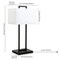 Homeroots 28" Black Metal Table Lamp With White Shade 524322 - alternate 3