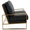 Leisuremod Jefferson Leather Loveseat with Gold Frame, Black JAG53BL-L - alternate 5