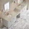 James Martin Vanities Bellshire 120" Dual Vanity Set with 24" Make-Up Counter, Bright White w/3 cm Tajnar Eclos Top 660-VMC120-BW-3TJR - alternate 3