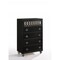Homeroots 35" X 16" X 50" Nickel Brushed And Black Wood Chest 318753 - alternate 2