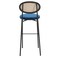 Leisuremod Euston Modern Wicker Bar Stool With Black Steel Frame, Navy Blue, 2PK EC29NBU2 - alternate 3