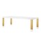 Homeroots 95" White and Gold Wood and Stainless Steel Dining Table 534370 - alternate 5
