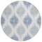 Homeroots 8' Sky Blue Ivory And Denim Blue Round Ikat Washable Indoor Outdoor Area Rug 589124 - alternate 5
