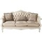 Homeroots 84" White Rose Gold And Beige Chenille Faux Leather And Wood Sofa With Toss Pillows 490998 - alternate 1