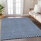 Homeroots 5' X 8' Blue And Ivory Chevron Washable Indoor Outdoor Area Rug 596256 - alternate 3