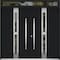 Vdomdoors Metal Double Doors Deux 1755 Black Enamel Opaque Black Glass Top Transom Top Transom Entry Modern P DEUX1755DEXD-BLK-W72xH80+14-LH-O - alternate 4