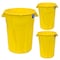 Magnum Tool 44 Gallon Trash Can, High-Vis Yellow, Construction Grade, Heavy Duty Plastic, 3PK CMTC-C000-44Y03 - alternate 1