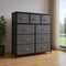 Homeroots 39" Gray and White Steel and Fabric Nine Drawer Triple Dresser 484700 - alternate 2