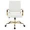 Leisuremod Benmar Leather Office Chair with Gold Frame, White BOG19WL - alternate 2