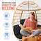 Serenelife Jovial Wicker Rattan Egg Chair, Indoor Outdoor Black Sofa Chair for Patio Backyard and Living Room SLEGFB64 - alternate 2