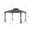 Sunjoy 11 x 13 ft. Outdoor Patio Black Steel Hardtop Gazebo with 2-Tier Metal Roof and Mesh Netting A102006920 - alternate 2