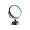 Homeroots 9" Black Round Metal Framed Makeup Shaving Tabletop Mirror 468358 - alternate 1
