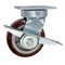 Service Caster 5 Inch Kingpinless Poly on Polyolefin Wheel Swivel Caster with Brake SCC SCC-KP30S520-PPUR-SLB - alternate 1