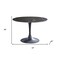 Homeroots 47" Black Rounded Ceramic And Metal Pedestal Base Dining Table 488516 - alternate 2