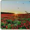 Homeroots 24" Red Blue And Gold Solid Wood and Acrylic Silent Poppies Floral Wall Clock 626579 - alternate 4