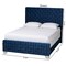 Baxton Studio Emlyn Glam and Luxe Navy Blue Velvet Fabric Queen Size Panel Bed 251-13772-ZORO - alternate 5