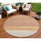 Homeroots 8' Salmon Round Striped Washable Indoor Outdoor Area Rug 608512 - alternate 1