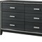 Homeroots 63" Black Solid and Manufactured Wood Six Drawer Double Dresser 490484 - alternate 2