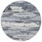 Homeroots 8' Gray And Silver Round Abstract Washable Indoor Outdoor Area Rug 612511 - alternate 2