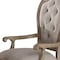 Homeroots Set of Two Tufted Beige and Taupe Upholstered Fabric And Solid Wood Dining Arm Chairs, 2PK 573399 - alternate 3