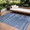 Homeroots 8' X 10' Navy Blue And Gray Striped Washable Indoor Outdoor Area Rug 602794 - alternate 1