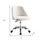Homeroots White and Silver Faux Leather Adjustable Height Swivel Rolling Office Chair 554025 - alternate 2