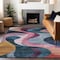 Homeroots 3' X 5' Green Pink And Teal Blue Abstract Washable Indoor Outdoor Area Rug 604456 - alternate 4