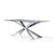 Homeroots 87" Clear and Silver Glass and Metal Cross Leg Base Dining Table 555162 - alternate 1