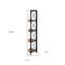 Homeroots 59" Brown Metal and Wood Four Tier Corner Bookcase 489794 - alternate 4