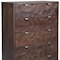 Homeroots 35" Brown Carved Abstract Solid Wood Five Drawer Dresser 661225 - alternate 3