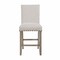 Homeroots 26" White and Natural Wood and Fabric Counter Height Bar Chair 564787 - alternate 3