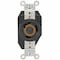 Leviton Flanged Locking Receptacle, L10-30R, 30 A, 125/250V AC, Single Phase, 3 Pole, Flush Mount, Black 2660 - alternate 1