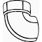 Nibco 1-1/2 in. ABS DWV 90 Degree Spigot x Hub Street Elbow C58072HD112 - alternate 2