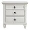 Homeroots 28" White Wood Three Drawer Nightstand 399249 - alternate 1