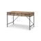 Homeroots 47" Oak Wood Wall Mounted H-Shape Writing Desk With Three Drawers 565429 - alternate 3