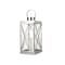 Homeroots Set of Three Clear And Silver Glass And Stainless Steel Tabletop Lantern Candle Holders, 3PK 719764 - alternate 2