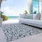 Homeroots 9' X 12' Beige And Blue Geometric Washable Indoor Outdoor Area Rug 599176 - alternate 4