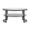Homeroots 34" Black Glass And Steel Round Coffee Table With Shelf 520926 - alternate 3