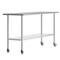 Flash Furniture Reese 24x72 Portable Work Table, SS Top Shelf, Galvanized Steel Undershelf, 4 Casters w/2 Locking NH-WT-2472-CAS-GG - alternate 1