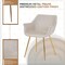 Leisuremod Markley Modern Leather Dining Arm Chair With Gold Metal Legs Light Grey, 4PK ECG26LGR4 - alternate 3